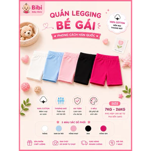 Quần Legging Bé Gái Cotton Có Giãn 4 Chiều Mềm Mại Thoáng Mát Quần Đùi Mặc Nhà Đi Chơi Phong Cách Hàn Quốc 8 - 26 KG