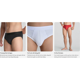 [MỚI]Combo Pack 5 Quần lót tam giác nam Brief Cotton Co Giãn Origin mềm mại, co giãn, thấm hút Coolmate