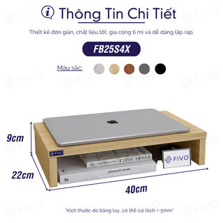 [NEW] Kệ Máy Tính Gỗ Để Bàn FIVO FB25 Gỗ Dày Gọn Gàng Góc Làm Việc, Nâng Chiều Cao Màn Hình, Bảo Vệ Đốt Sống Cổ