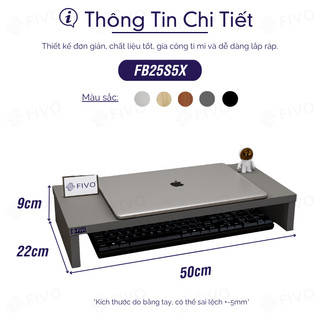 [NEW] Kệ Máy Tính Gỗ Để Bàn FIVO FB25 Gỗ Dày Gọn Gàng Góc Làm Việc, Nâng Chiều Cao Màn Hình, Bảo Vệ Đốt Sống Cổ