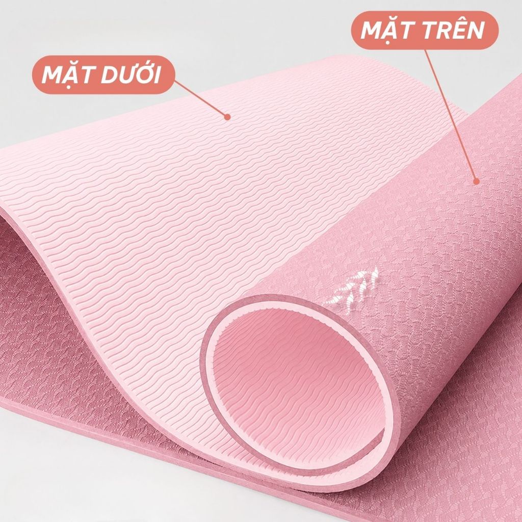 Thảm Yoga Định Tuyến 6/8/10mm Chống Trượt Chất Liệu TPE Cao Cấp Kèm Túi Đựng Đàn Hồi Tốt TOPBODY