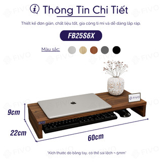 [NEW] Kệ Máy Tính Gỗ Để Bàn FIVO FB25 Gỗ Dày Gọn Gàng Góc Làm Việc, Nâng Chiều Cao Màn Hình, Bảo Vệ Đốt Sống Cổ