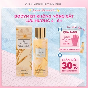 Body Mist LACOON hương Vanilla Bush - Xịt Thơm Phong Cách Nữ Tính, Mùi Hương Em Bé, Lưu Hương Lâu