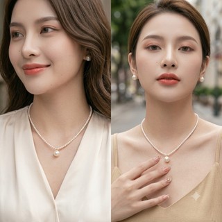 [ DAISYN ] N745 dây chuyền ngọc trai nhân tạo dây hạt 4li mặt hạt 10li ngọc trai nhân tạo xinh xắn cho nữ