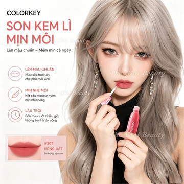 Son COLORKEY Watery Tint, Lì Mịn Nhẹ Môi, Không Dính, Lâu Trôi, Dưỡng Ẩm 2.5g