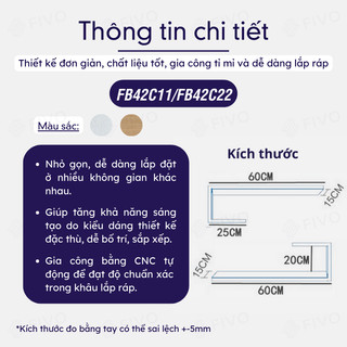 [NEW] Kệ Để Sách Gỗ Treo Tường Đẹp Chữ J FIVO FB42, Gỗ Chống Ẩm, Thiết Kế Âm Tường, Đa Dạng Cách Trang Trí, Chịu Lực Tốt