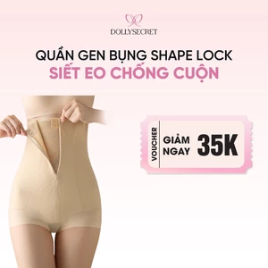 Quần Gen Bụng Shape Lock Siết Eo Chống Cuộn Định Hình Thon Gọn Eo DOLLY SECRET Có Khóa Kéo và Mắc Cài
