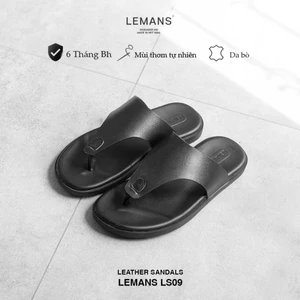 Dép nam LEMANS L4S09 - Dép xỏ ngón da bò, đế cao su có mùi thơm, thiết kế quai da 3 lớp trẻ trung, Bảo hành 06T