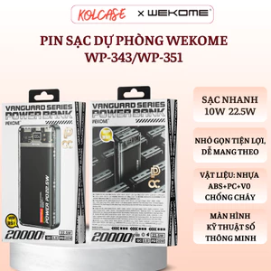 Pin Sạc Dự Phòng WEKOME WP-343/WP-351 – Sạc Nhanh 10W/22.5W, Thiết Kế Nhỏ Gọn, Dễ Mang Theo