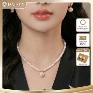 Dây Chuyền Ngoc Trai Nhân Tạo Dây Hạt 5li Mặt Hạt 12li Ngọc Nhân Tạo Xinh Xắn Cho Nữ - DAISYN
