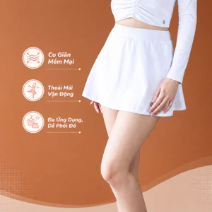 Chân Váy 2 Lớp Dáng A, Chân Váy Thể Thao Chơi Tennis Pickle Ball, Tennis, Golf Livan LV25S04F714