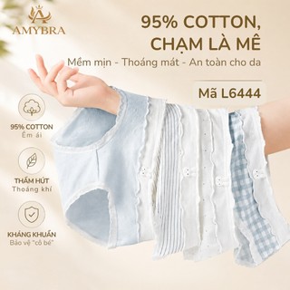 [ MẪU MỚI ] Combo 5 Quần Lót Cotton Mềm Mại, Set 5 Quần Lót Đáy May Kháng Khuẩn AMYBRA New