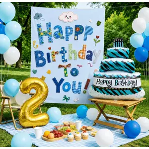 Trọn Bộ Set Sinh Nhật Sẵn Phông Cho Các Bé Kèm Bóng Số Tuổi Đủ - Tùy Chọn Kích Thước Phông PHONGSN003 | Tiến Bóng Bay