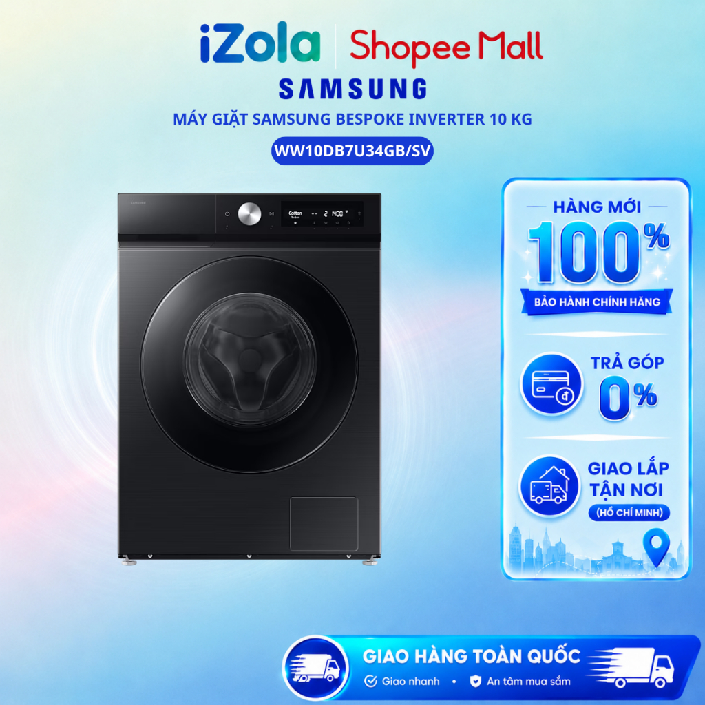 WW10DB7U34GB/SV - Máy giặt Samsung Bespoke AI EcoBubble Inverter 10 kg WW10DB7U34GBSV - Hàng chính hãng