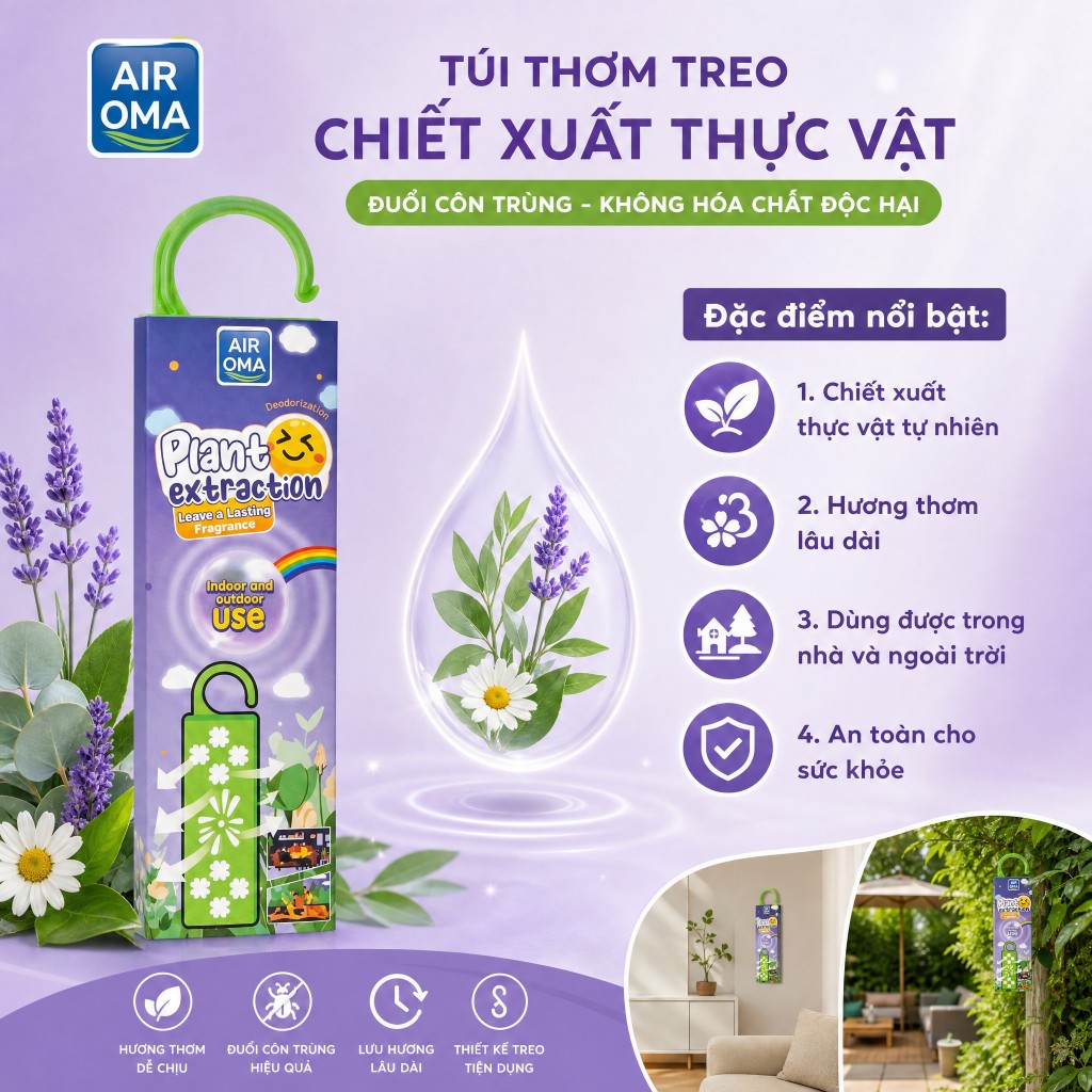 🔥 Siêu phẩm bán chạy số 1 – hiệu quả cực mạnh đuổi muỗi - Miếng xua côn trùng - Móc treo đuổi muỗi