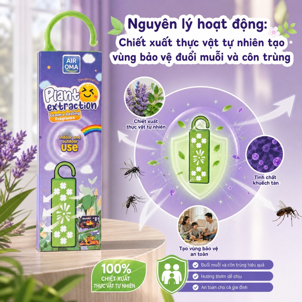 🔥 Siêu phẩm bán chạy số 1 – hiệu quả cực mạnh đuổi muỗi - Miếng xua côn trùng - Móc treo đuổi muỗi