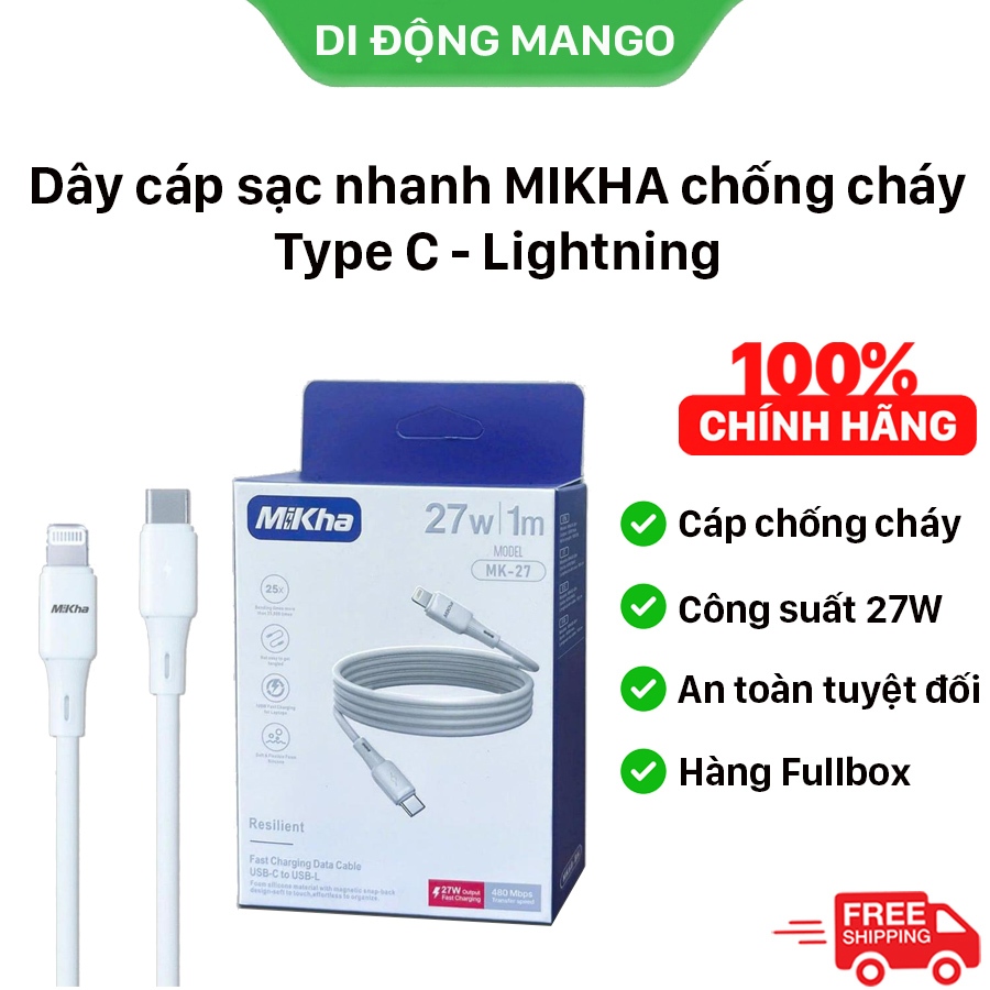 Bộ Củ Cáp Sạc Nhanh MIKHA PD 20W/30W Chính Hãng | Sạc nhanh không nóng máy | An toàn ổn định