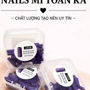 Đầu Mài Nhám Tím Kèm Trục – Bộ Đầu Mài Nail 120# / 240#, Dụng Cụ Hỗ Trợ Làm Móng