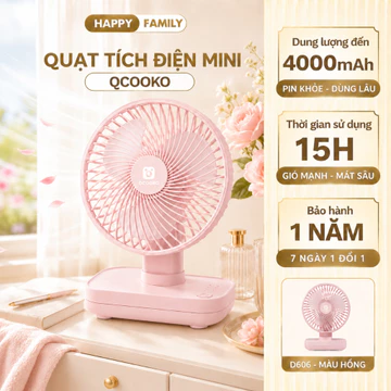 Quạt tích điện gấp gọn cầm tay quạt mini để bàn pin 4000mah, 120 cấp độ gió mát lạnh dùng liên tục lên tới 6h
