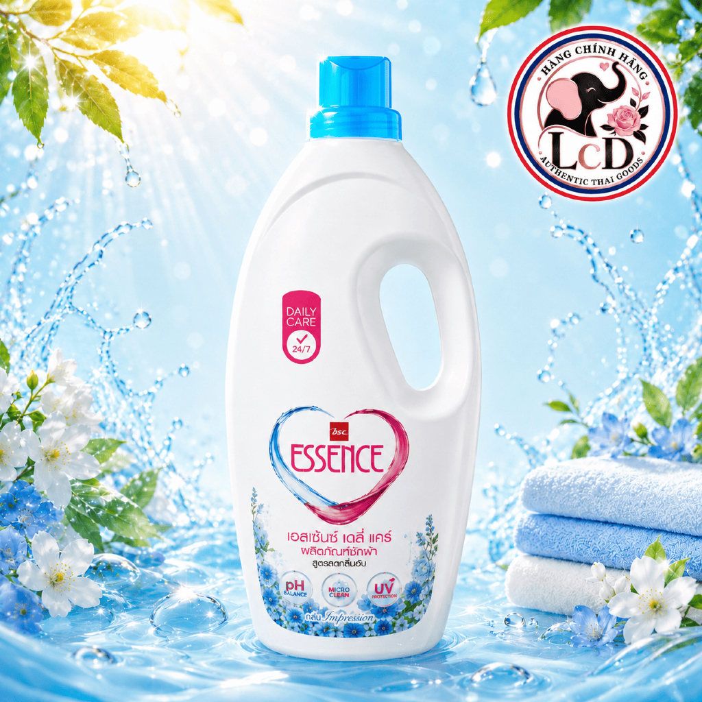 Chai Nước Giặt Essence 1900ml Thái Lan Nội Địa Chính Hãng - Thơm Lâu, Mềm Vải