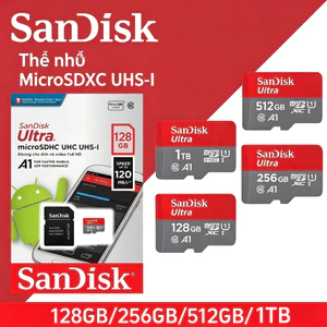 SANDISK microSDXC Ultra A1 128GB/256GB/512GB/1TB UHS-I Lớp10 - QUAB/QUAC,bảo hành năm năm.