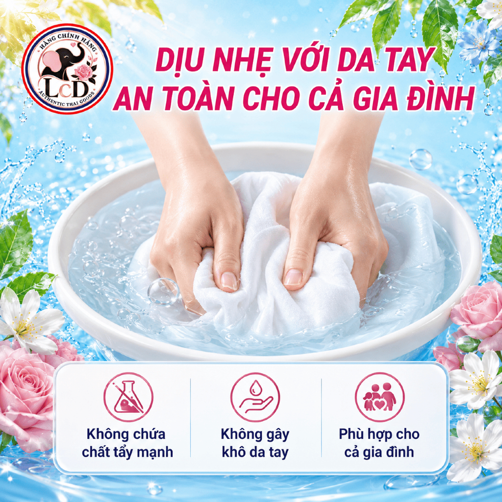 Nước Giặt Essence Thái Lan 3000ml Chính Hãng Nội Địa - Bản Lớn Siêu Lợi - Thơm Lâu Sạch Sâu Mềm Vải LcD STORE