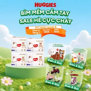 COMBO 4 Tã quần cao cấp Huggies Gentle Soft - Corgi nâng niu làn da bé size M/L/XL/XXL