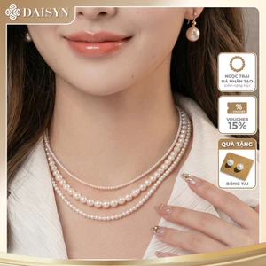 N755 dây chuyền ngọc trai nhân tạo dây 3 sợi hạt 3li- 4li-6li ngọc trai nhân tạo xinh