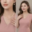 N755 dây chuyền ngọc trai nhân tạo dây 3 sợi hạt 3li- 4li-6li ngọc trai nhân tạo xinh