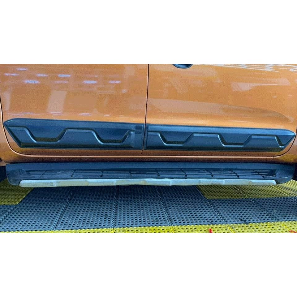 Nẹp Sườn mẫu Raptor xe FORD RANGER 2016- 2021, Ốp hông bản nhỏ NHỰA ĐEN ABS