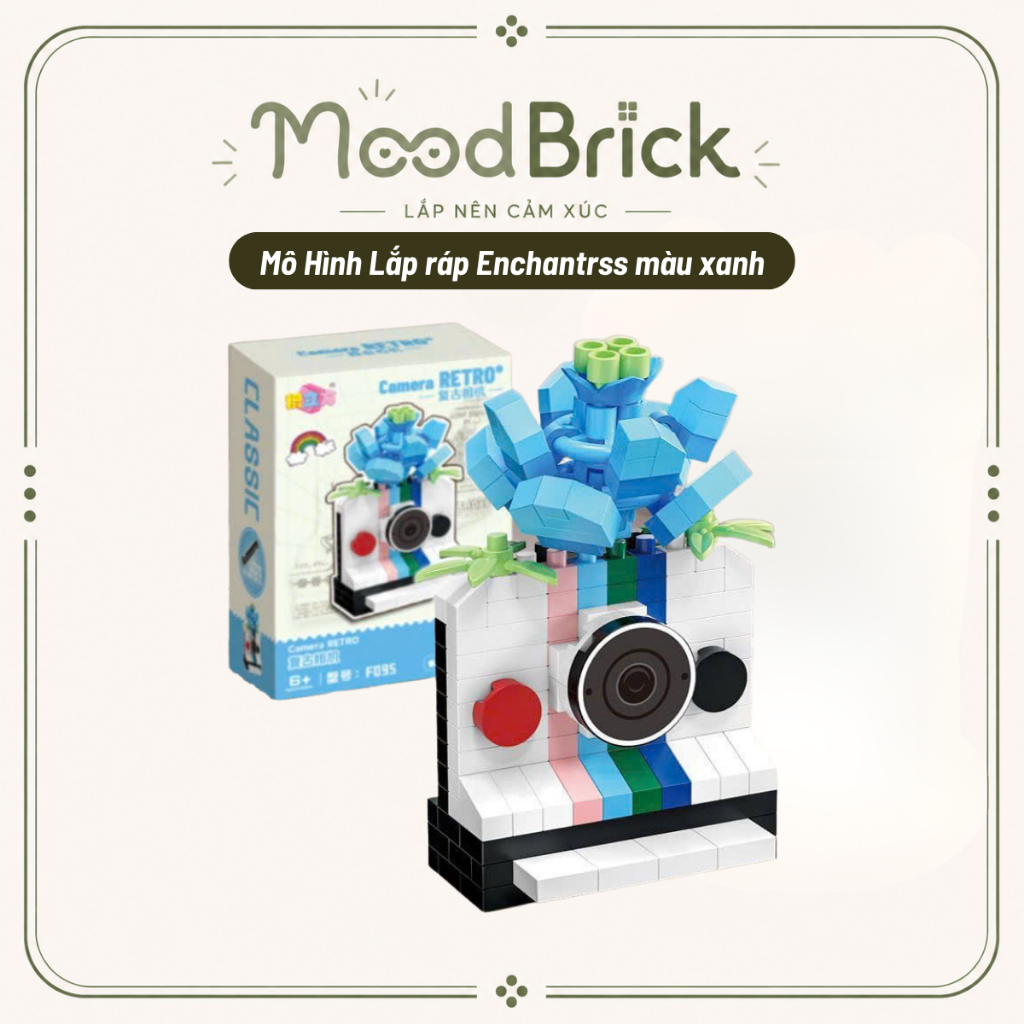 Mô Hình Máy Ảnh Hoa Lắp Ráp Sáng Tạo Trang Trí Bàn Làm Việc Quà Tặng Decor - MoodBrick