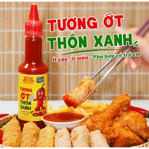 Tương ớt Thôn Xanh chai 270g ít cay ít mặn trẻ em dùng được, trang trại ớt sạch - Làng Chài Xưa