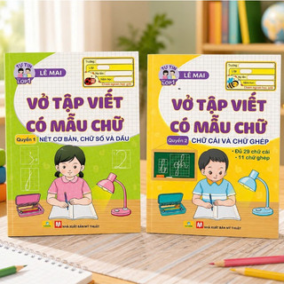 Sách - Bộ 2 cuốn Vở Tập Viết Có Mẫu Chữ Q1+Q2 - Tự Tin Vào Lớp 1 - Ndbooks