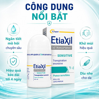 Lăn Khử Mùi Etiaxil Cho Da Nhạy Cảm Giảm Tiết Mồ Hôi Khô Thoáng Dài Lâu 15ml