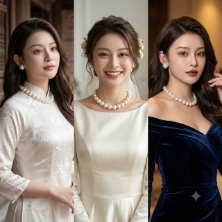 [ DAISYN ] N815 choker dây chuyền hạt ngọc trai nhân tạo chuỗi hạt ngọc trai nhân tạo 14li sang trọng