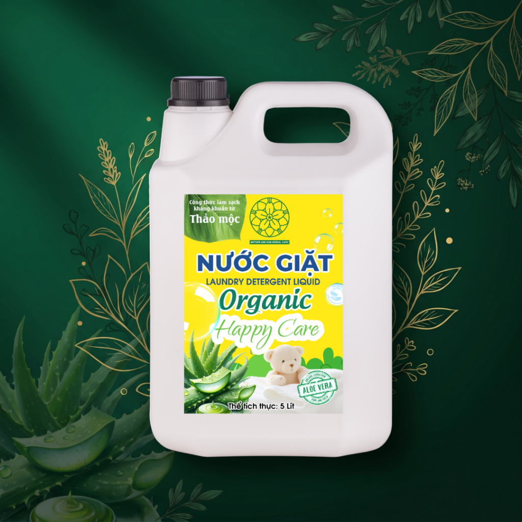 Nước giặt organic happy care làm sạch từ thảo mộc, enzyme sinh học
