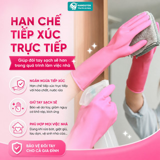Găng tay cao su Souji từ cao su thiên nhiên, chống trơn chống thấm nước, bền bỉ cho công việc gia dụng