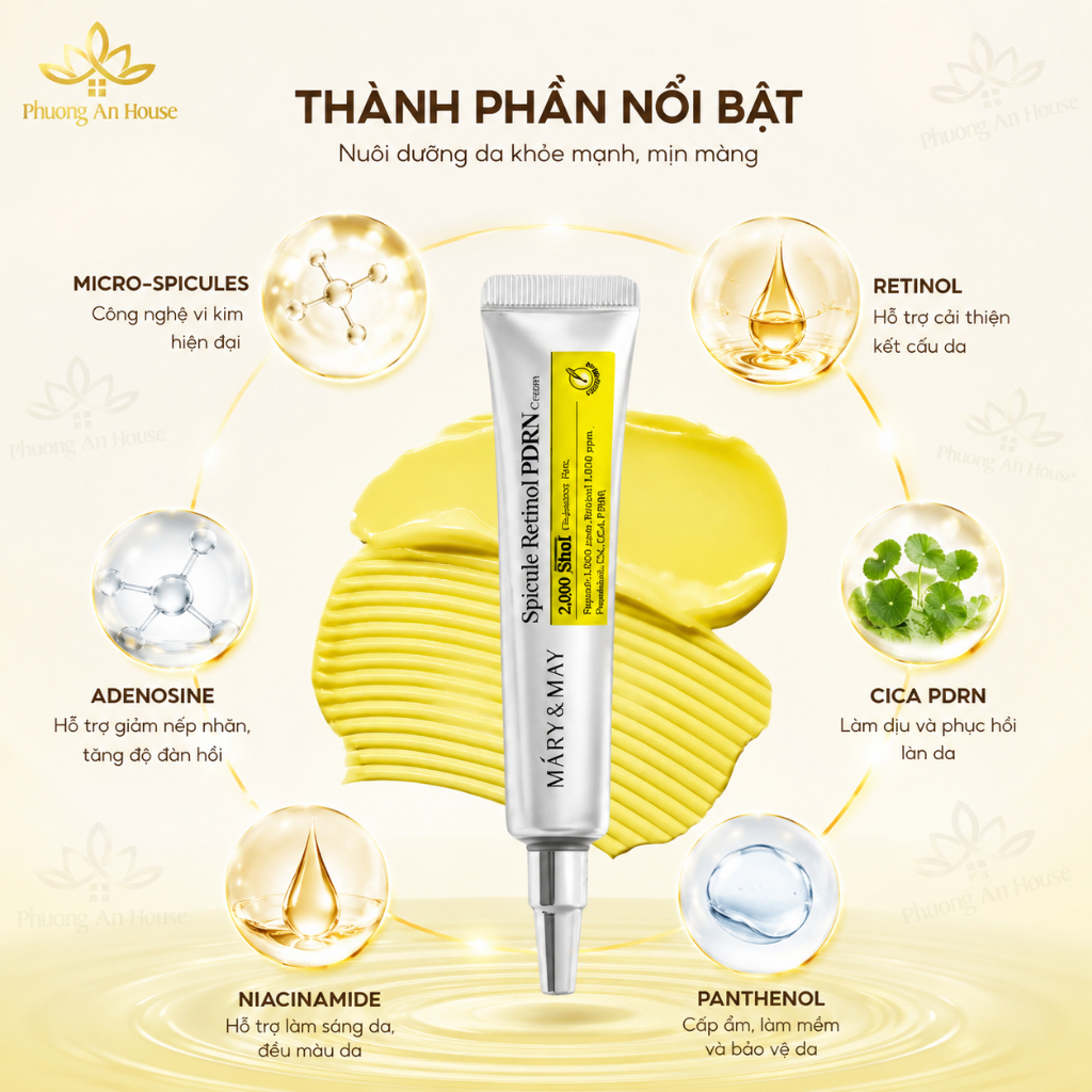 [Hàng công ty] Kem Dưỡng MARY & MAY Spicule PDRN Cream 30ml Retinol Cream & Collagen Cream Hàn Quốc