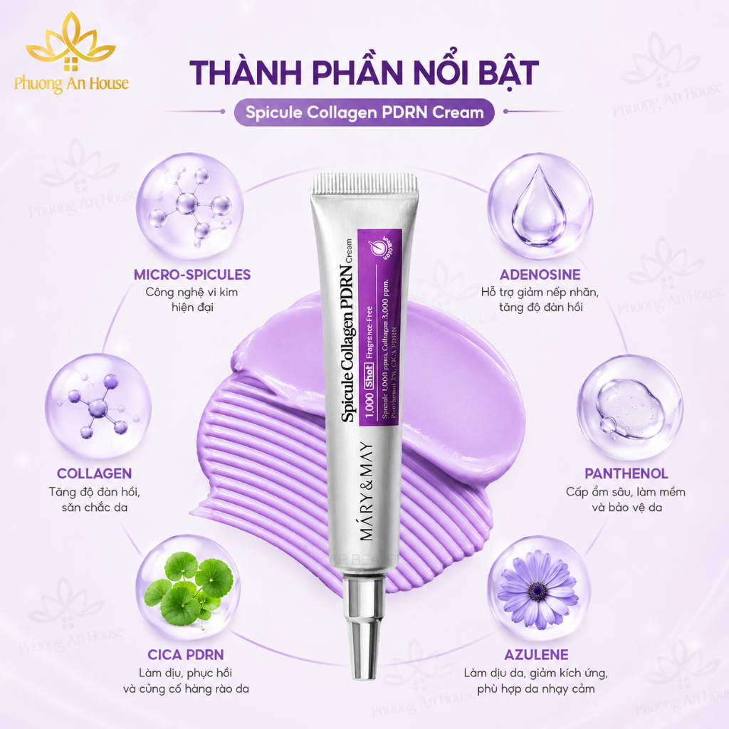 [Hàng công ty] Kem Dưỡng MARY & MAY Spicule PDRN Cream 30ml Retinol Cream & Collagen Cream Hàn Quốc