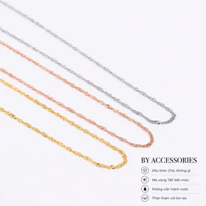Dây chuyền nữ titan xích trơn xoắn nhẹ mạ vàng không gỉ C17 BY ACCESSORIES