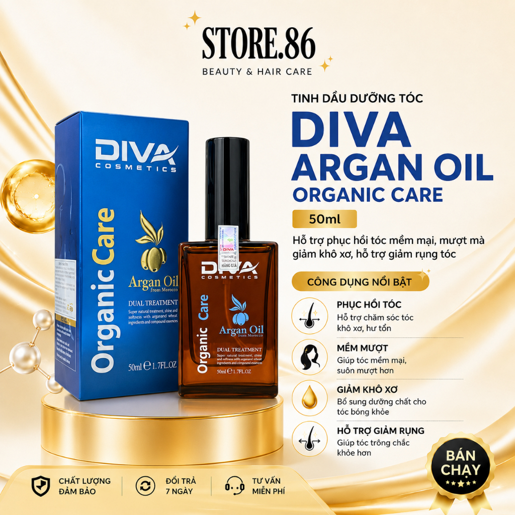 Tinh Dầu Dưỡng Tóc DIVA Argan Oil 50ml | Argan Oil Dưỡng Tóc Mềm Mượt Chuẩn Salon