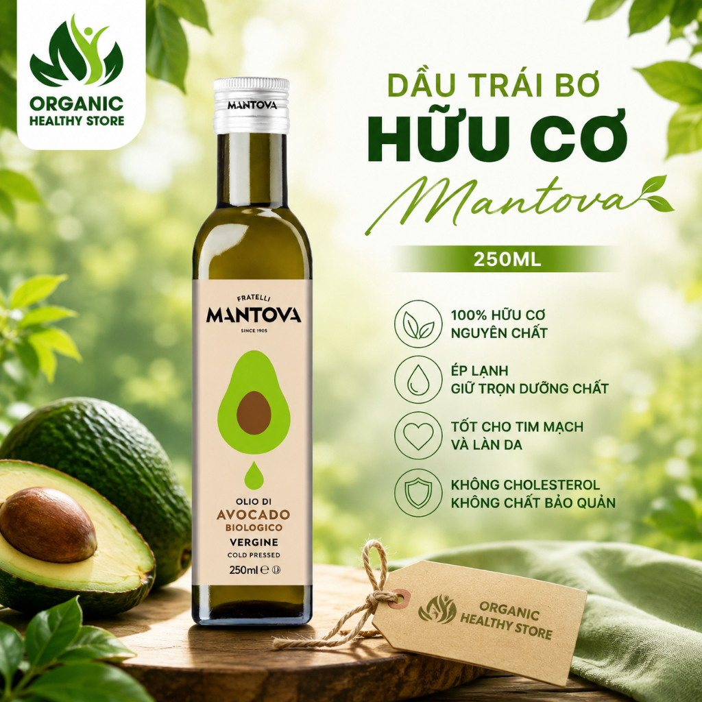 Dầu quả bơ nguyên chất ép lạnh Mantova Avocado oil 250ml