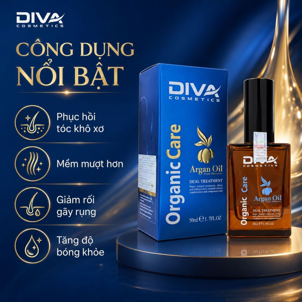 Tinh Dầu Dưỡng Tóc DIVA Argan Oil 50ml | Argan Oil Dưỡng Tóc Mềm Mượt Chuẩn Salon