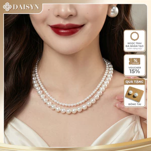N751 dây chuyền ngọc trai nhân tạo dây đôi hạt 4li- 8li ngọc trai nhân tạo xinh xắn cho nữ