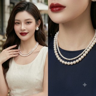 [ DAISYN ] N751 dây chuyền ngọc trai nhân tạo dây đôi hạt 4li- 8li ngọc trai nhân tạo xinh xắn cho nữ