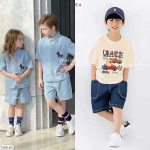 Bộ Bé Trai Cộc Tay Mùa Hè Chất Xịn Sò Bé Mặc Đi Học Đi Chơi Đẹp Size 2-12Y (13-45kg) MLS Luca