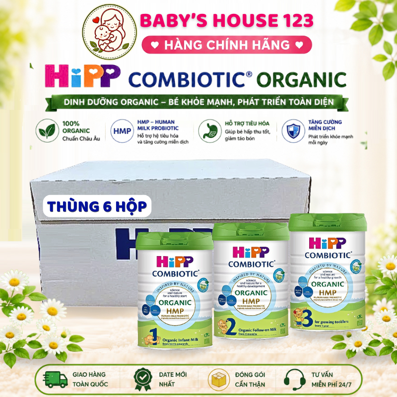 Thùng 6 Hộp SữaBột Hipp Organic Combiotic Đức | Sữa Hipp Hữu Cơ Bổ Sung Dinh Dưỡng Theo Từng Giai Đoan Cho Bé Từ Sơ Sinh