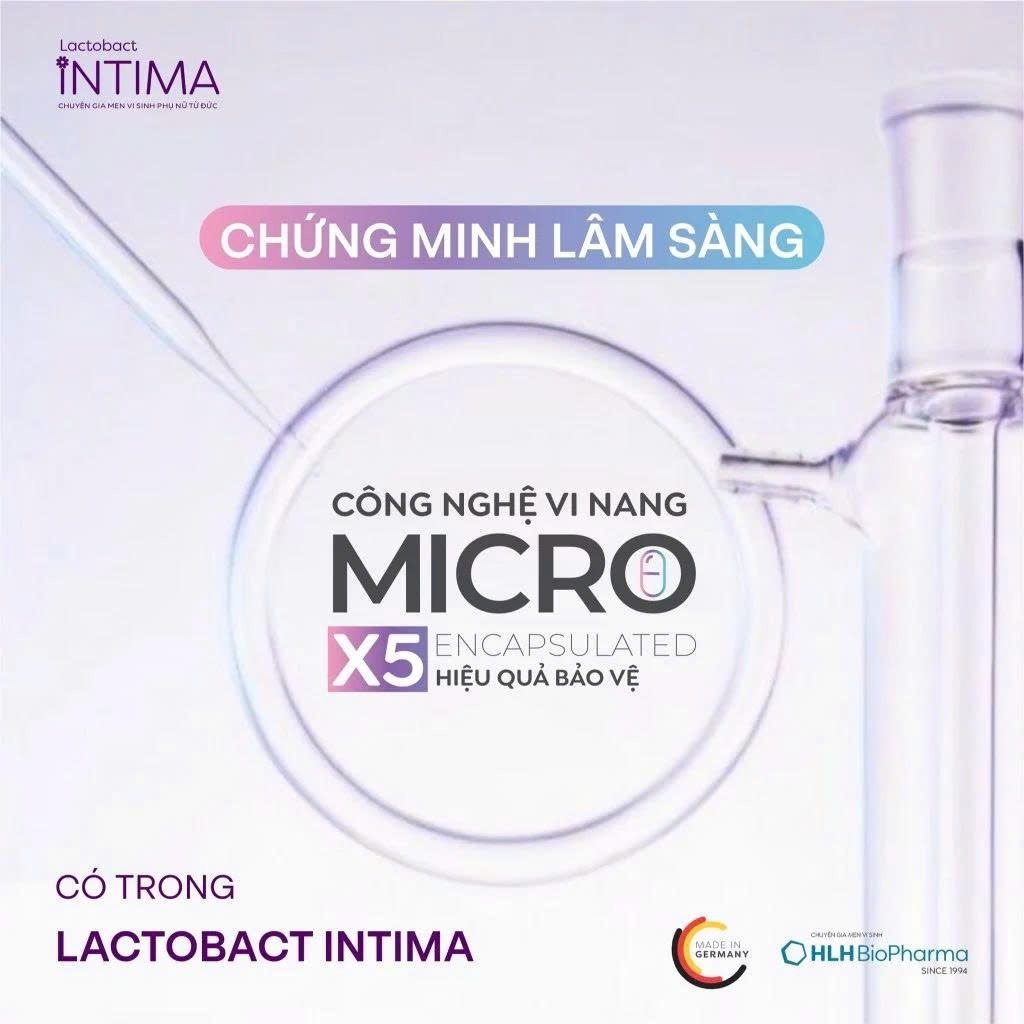 Men vi sinh phụ nữ Lactobact Intima bổ sung lợi khuẩn, D-Mannose nhập khẩu Đức hộp 60 viên