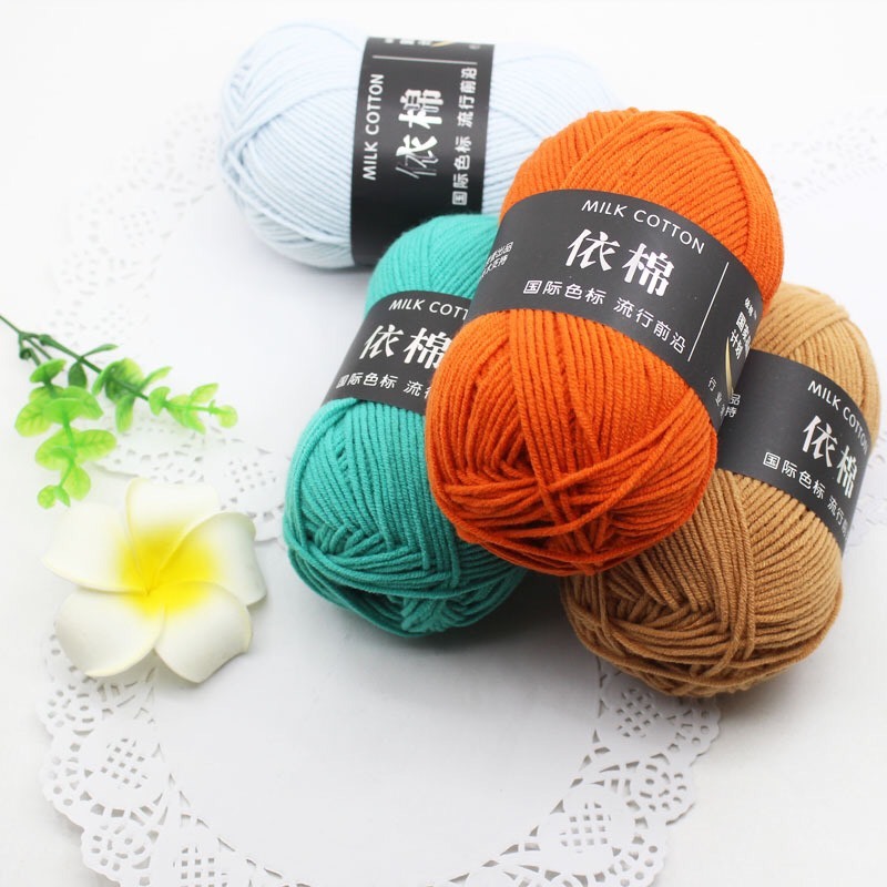 Len Milk Cotton 50g Baby Bảng 62 Màu. Cuộn Len Sợi Cotton