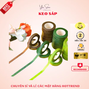Sỉ Lốc 10 Cuộn Băng Keo Sáp Quấn Cành Hoa | Băng Dính Làm Hoa Giấy, Hoa Sáp Handmade | YÊN STORE